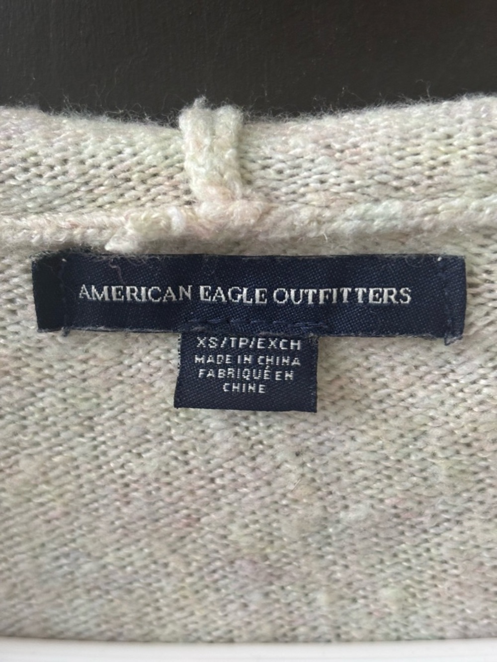 American Eagle Cream Oversized Knit Hoodie Sweater - XS - Picture 3 of 3